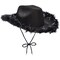 Cowboy Hats for Women and Men - Fluffy, Sparkly Black Cowgirl Hat with Feathers for Costume, Dress Up Birthday, Party